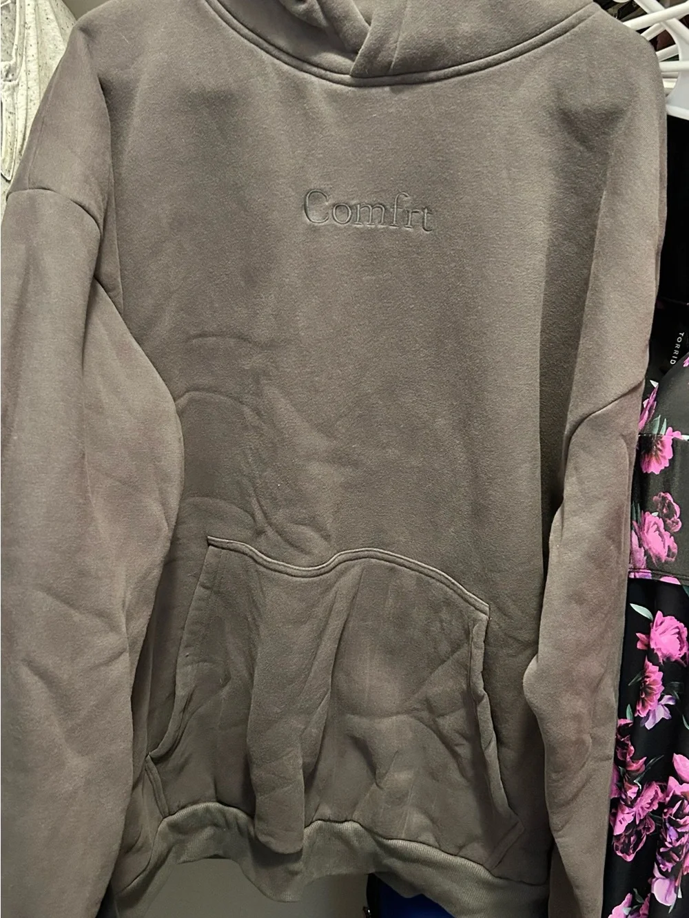 Men's Crewneck Sweatshirt in Taupe with Subtle Logo